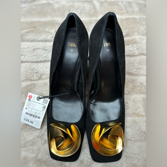 Zara High Heel Pumped Suede Shoes New With Tag - Picture 4 of 7